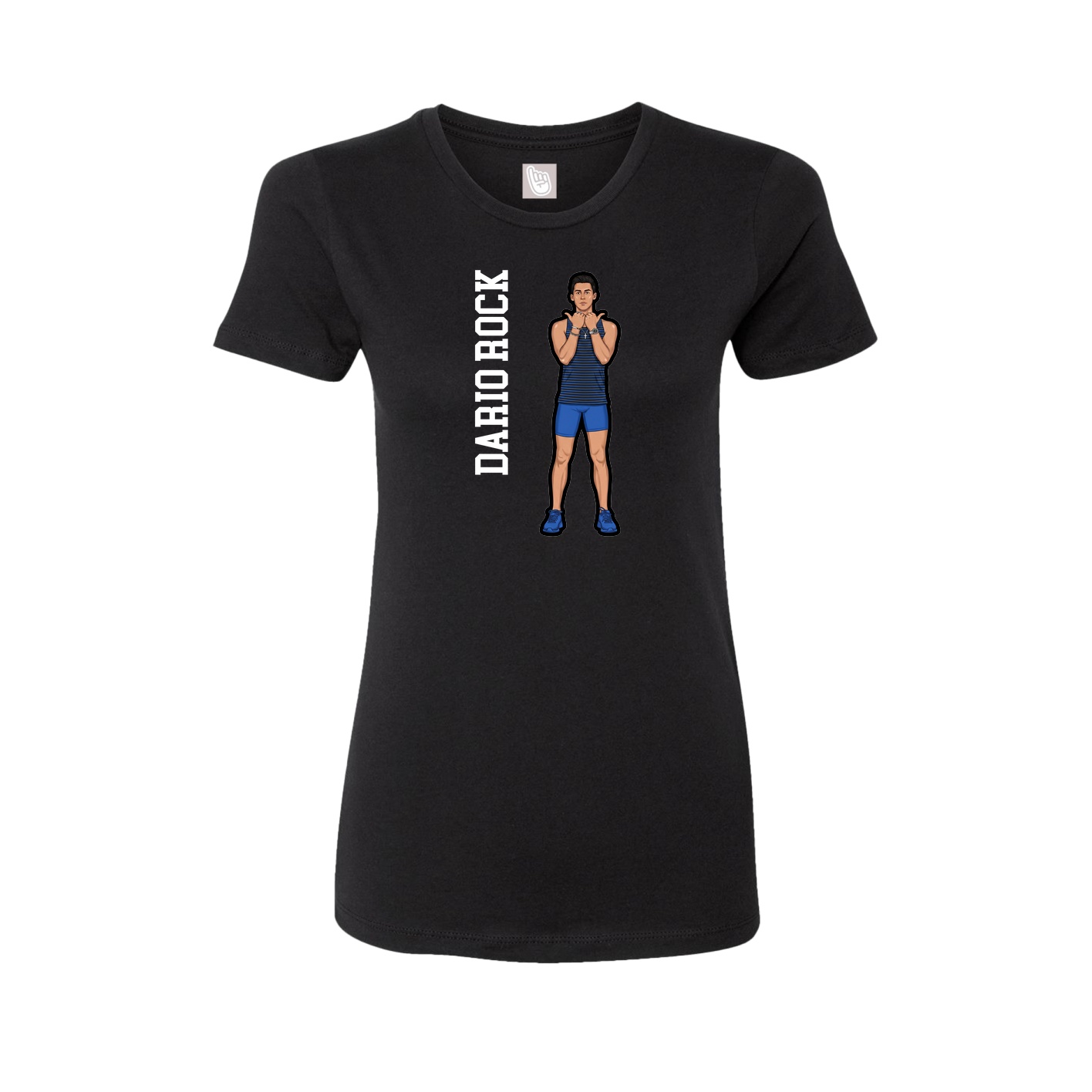 Fitted Women's Tee — Name Vertical in Black