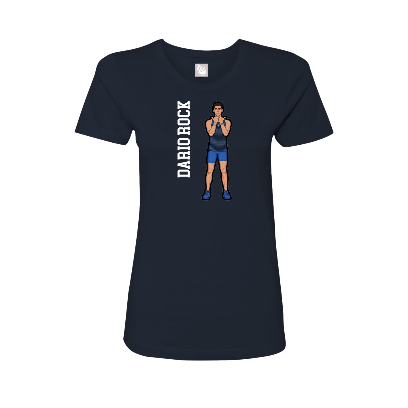 Womens Tee — Name Vertical in Navy