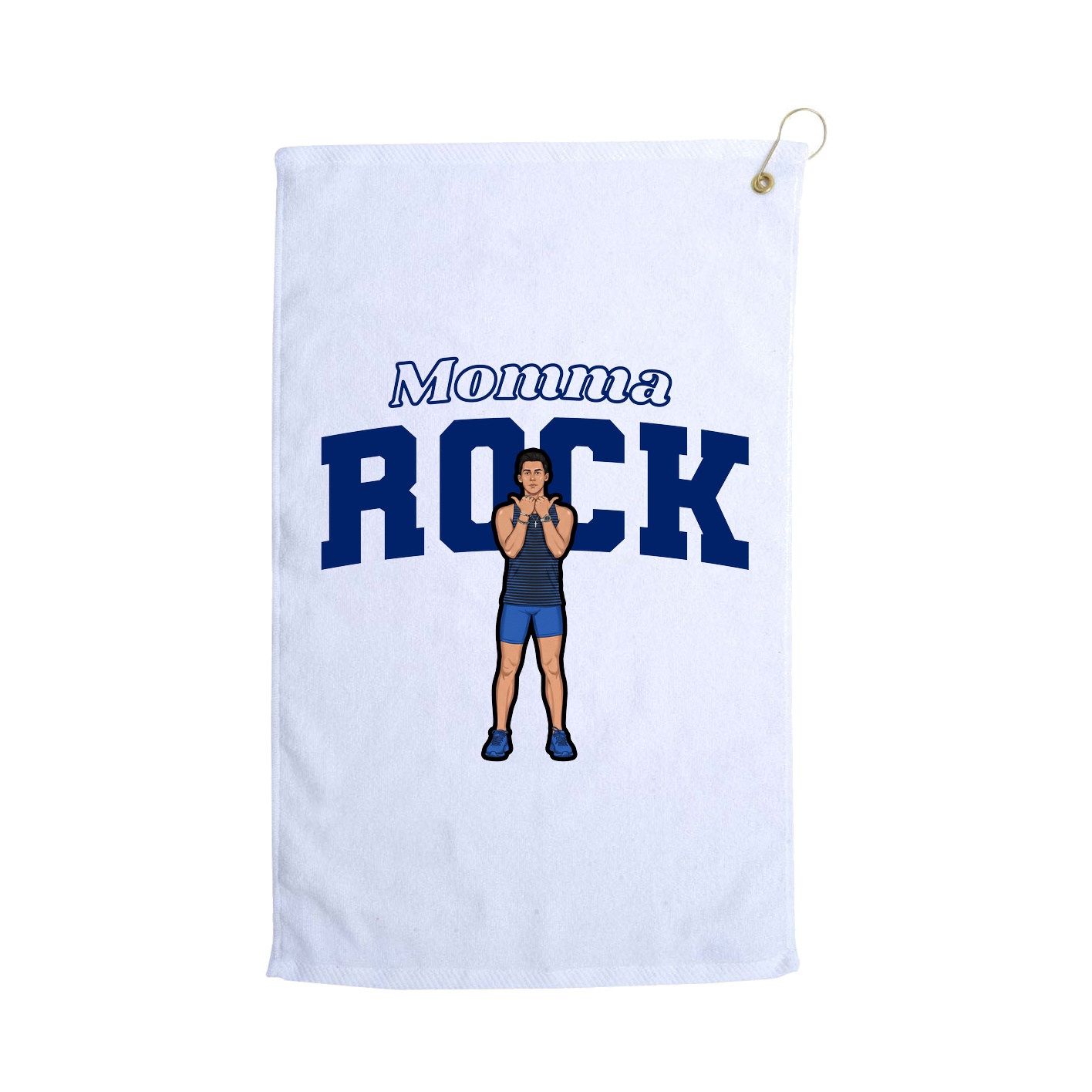 Golf Towel — Mothers Day Block in White