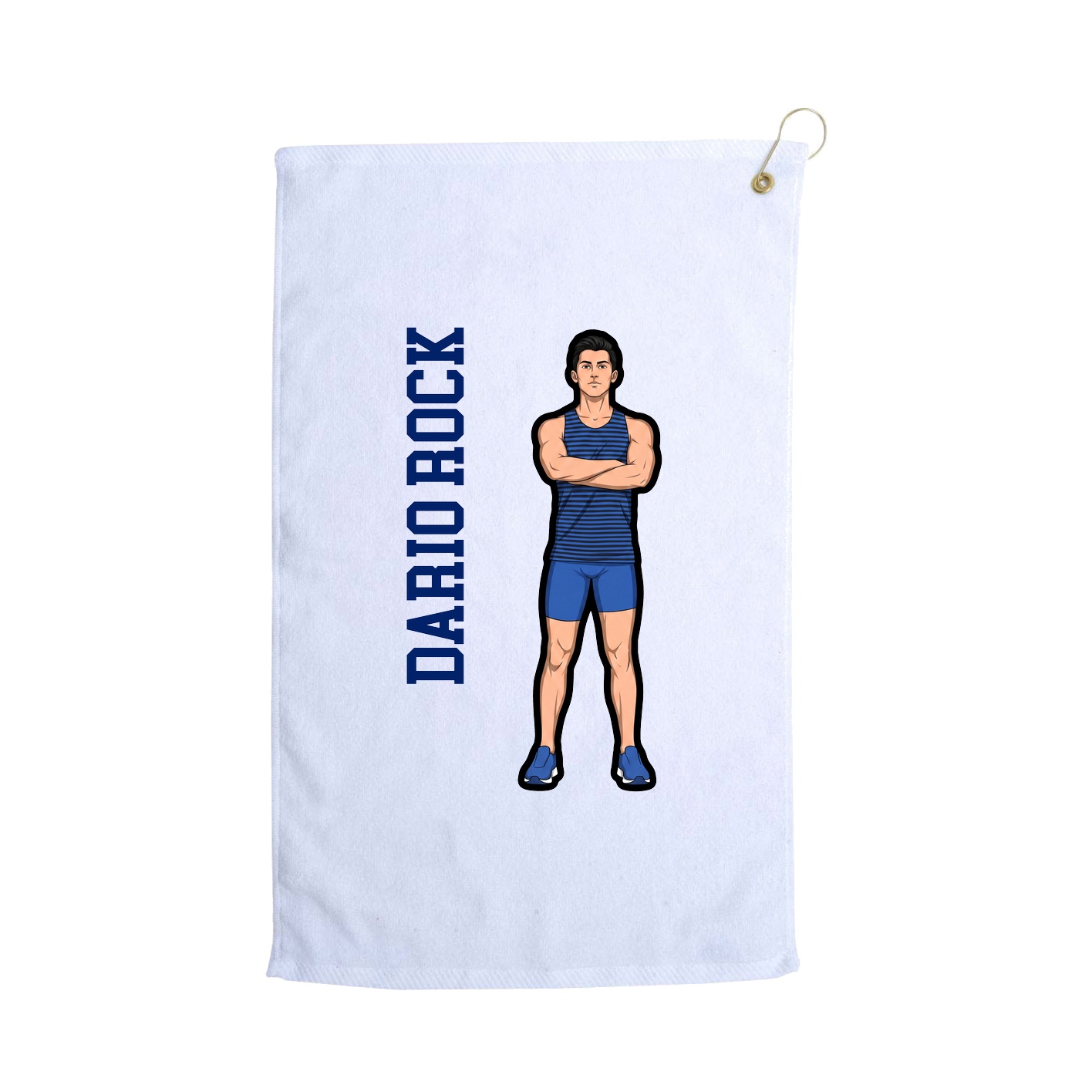 Golf Towel — Name Vertical in White