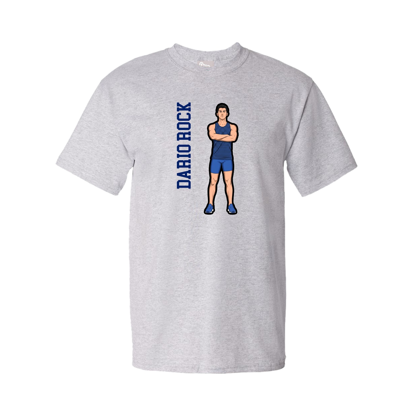 Tee — Name Vertical in Grey