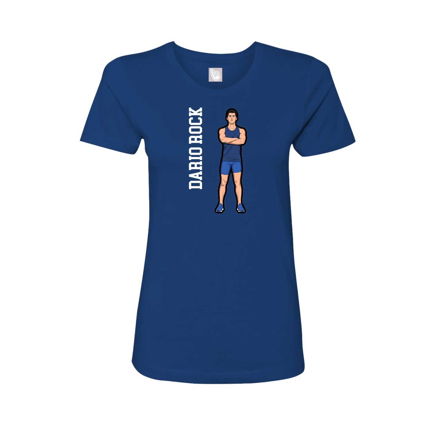 Womens Tee — Name Vertical in Royal