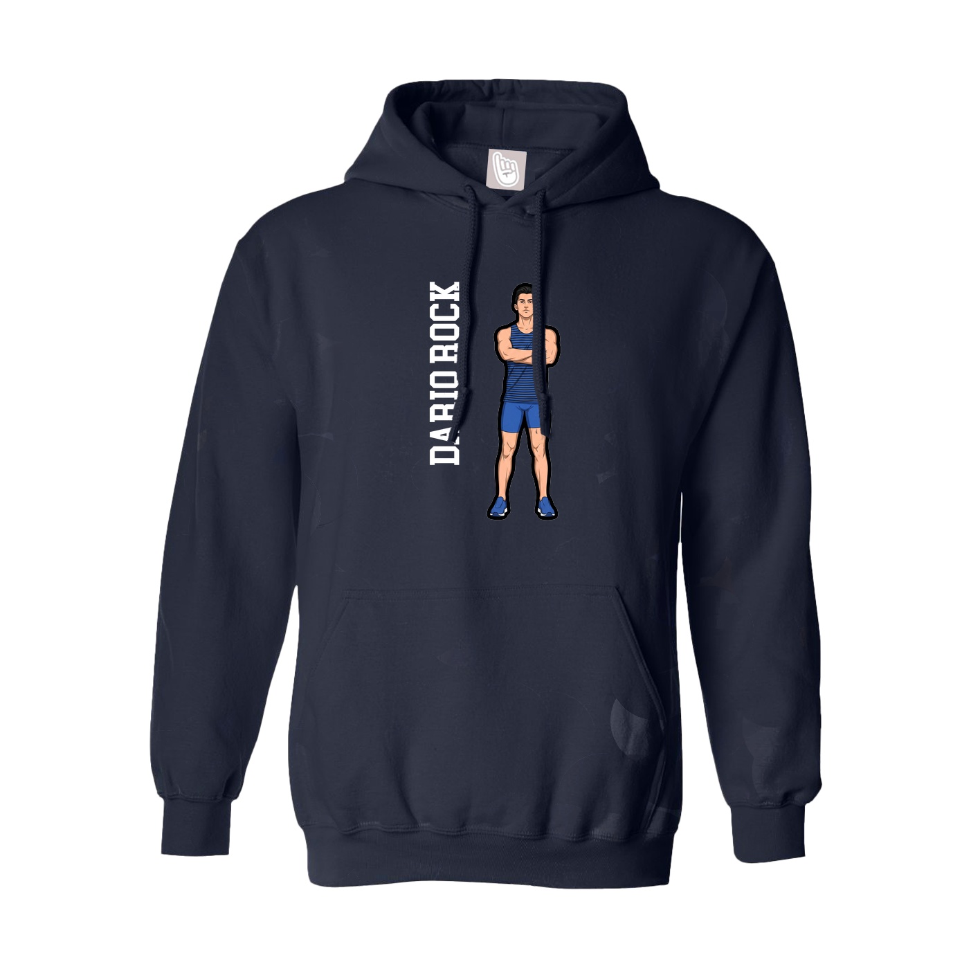 Hoodie — Name Vertical in Navy