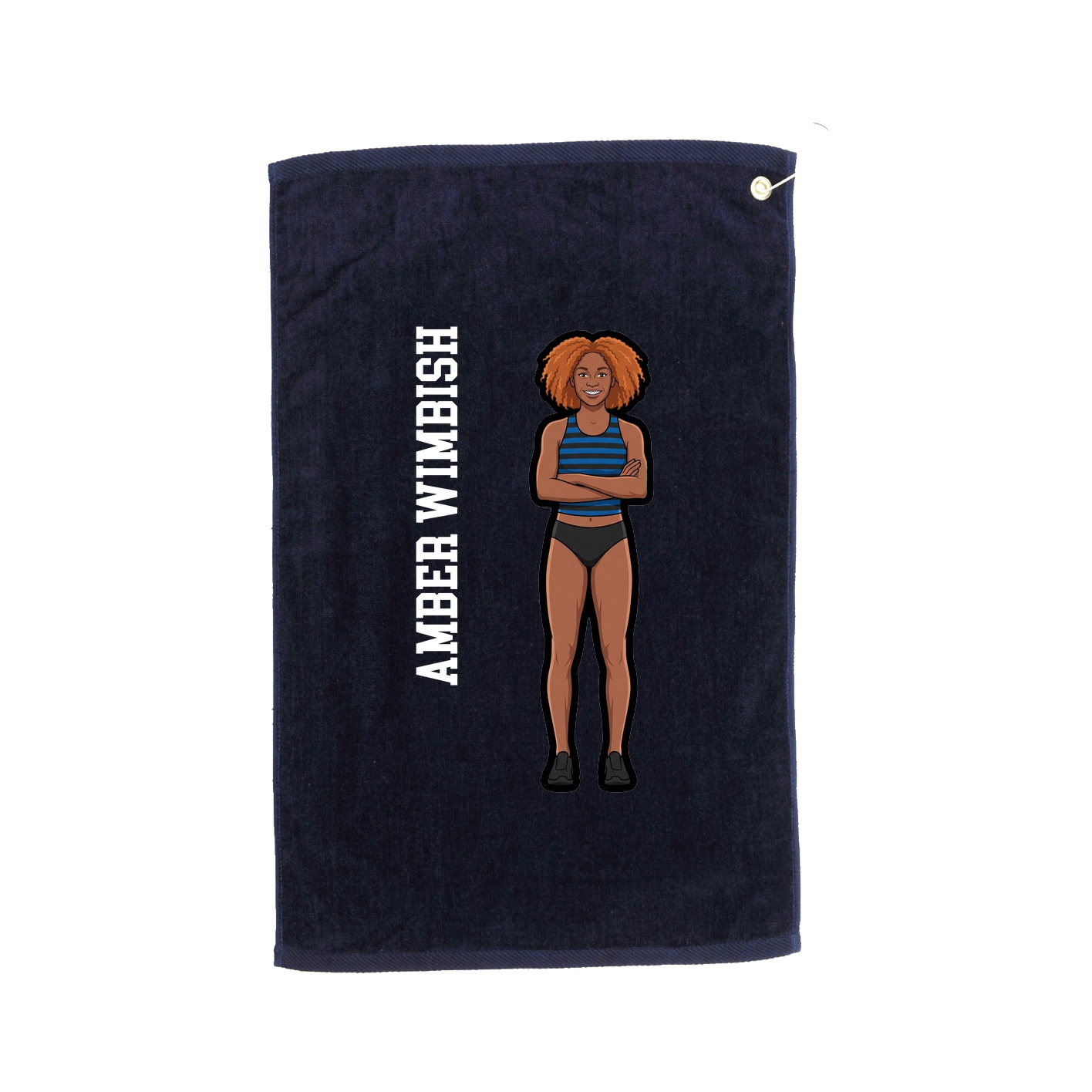 Golf Towel — Name Vertical in Navy