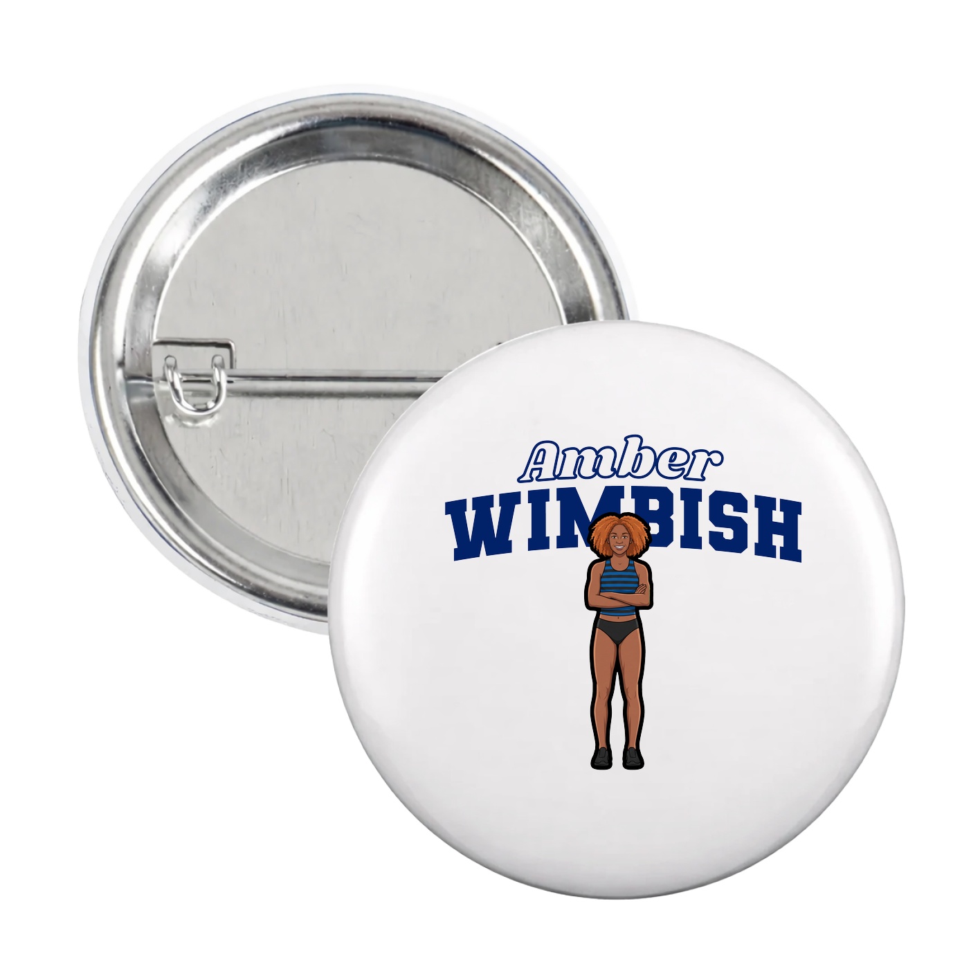 Game Day Button — Name Arch in White