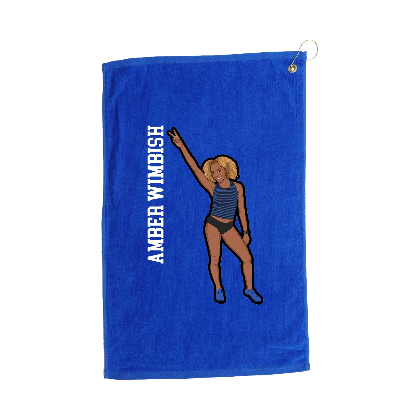 Golf Towel — Name Vertical in Royal