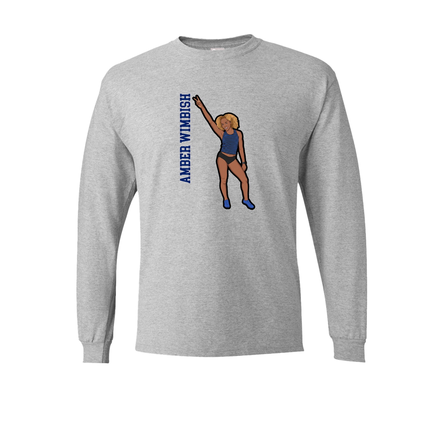 Long Sleeve Tee — Name Vertical in Grey