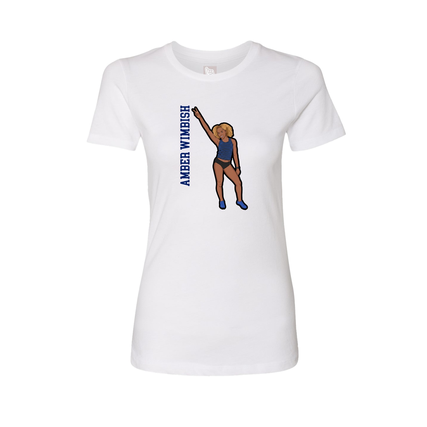 Fitted Women's Tee — Name Vertical in White