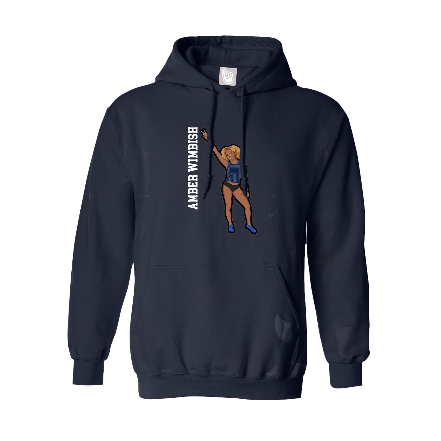 Hoodie — Name Vertical in Navy
