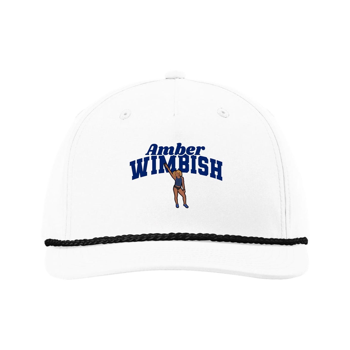 Five-Panel Classic Rope Cap — Signature Arch in White