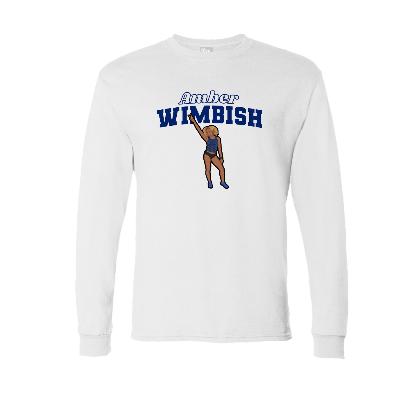 Long Sleeve Tee — Name Arch in White