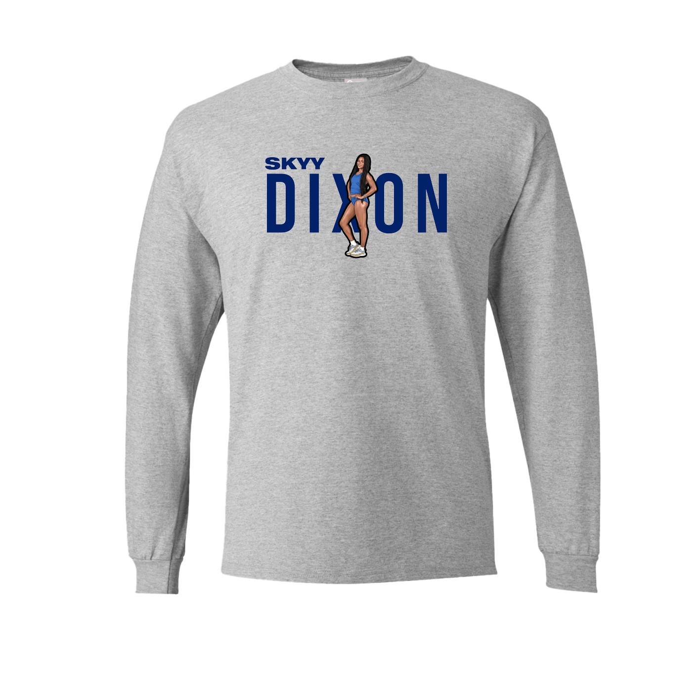 Long Sleeve Tee — Player Name in Grey