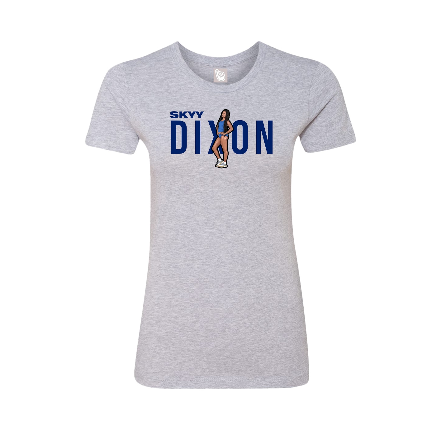 Fitted Women's Tee — Player Name in Grey