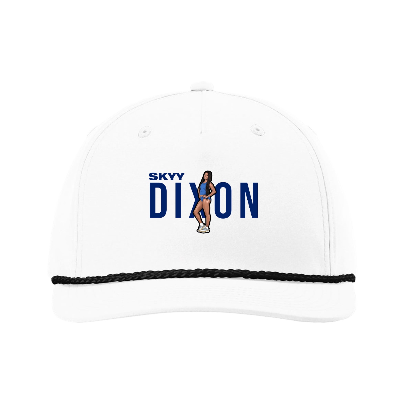 Five-Panel Classic Rope Cap — Player Name in White