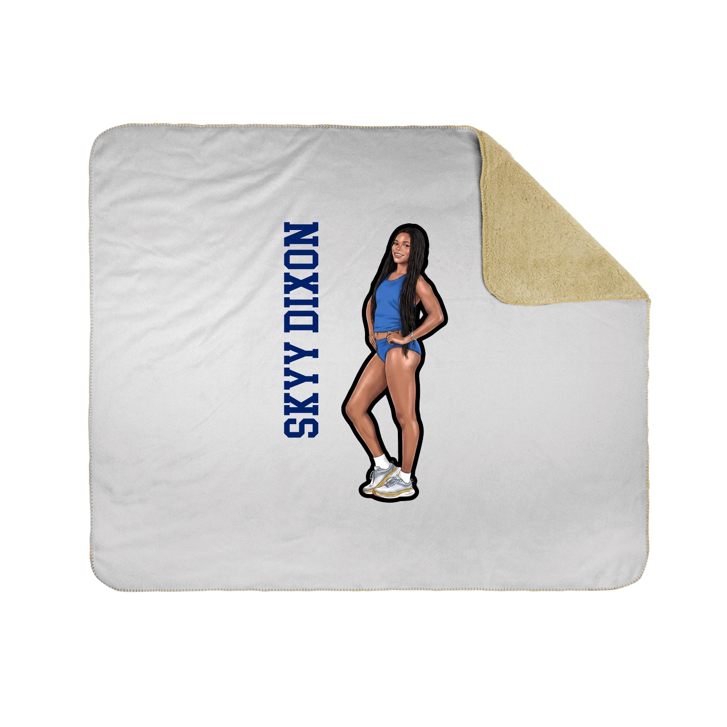 Throw Blanket — Name Vertical in White