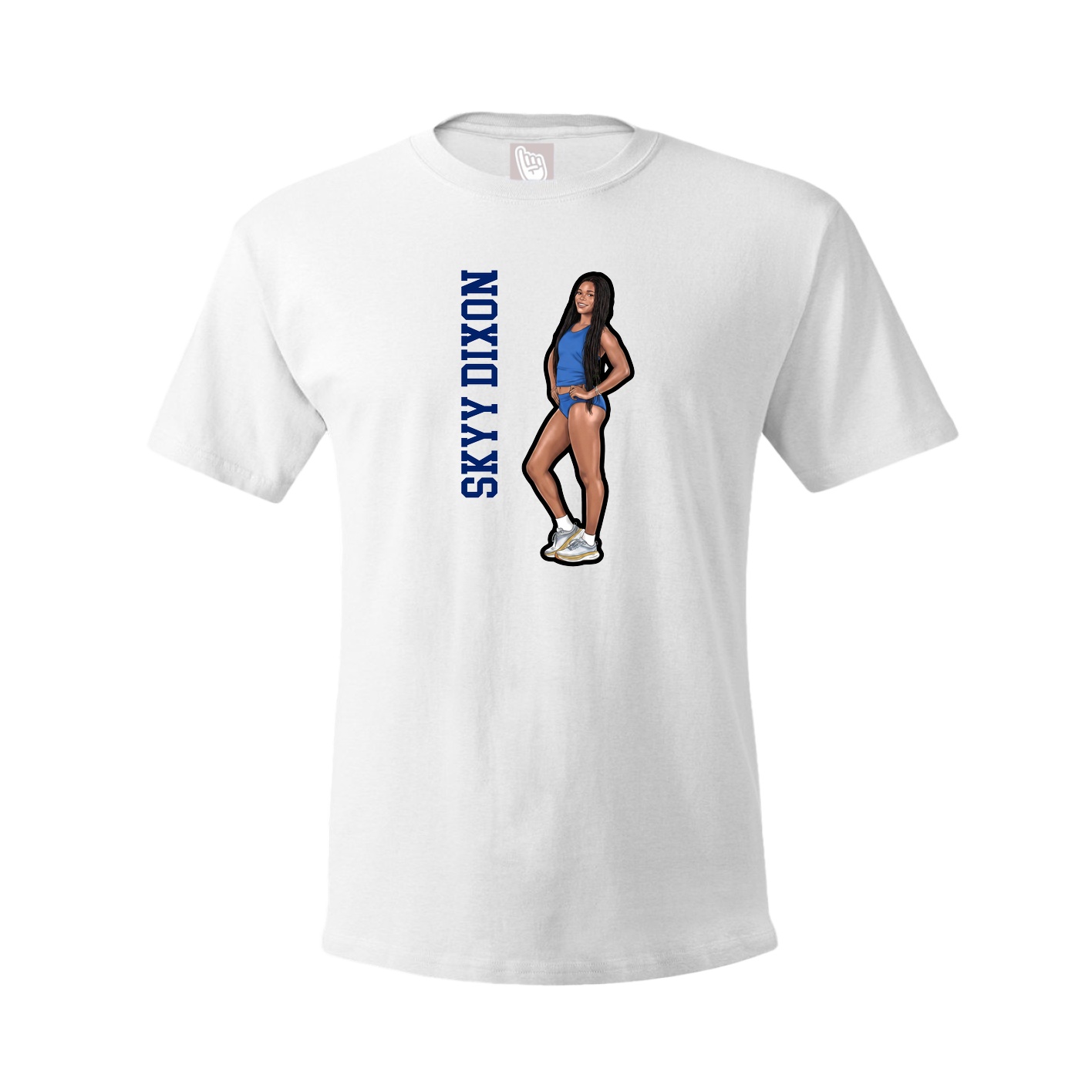 Youth Tee — Name Vertical in White