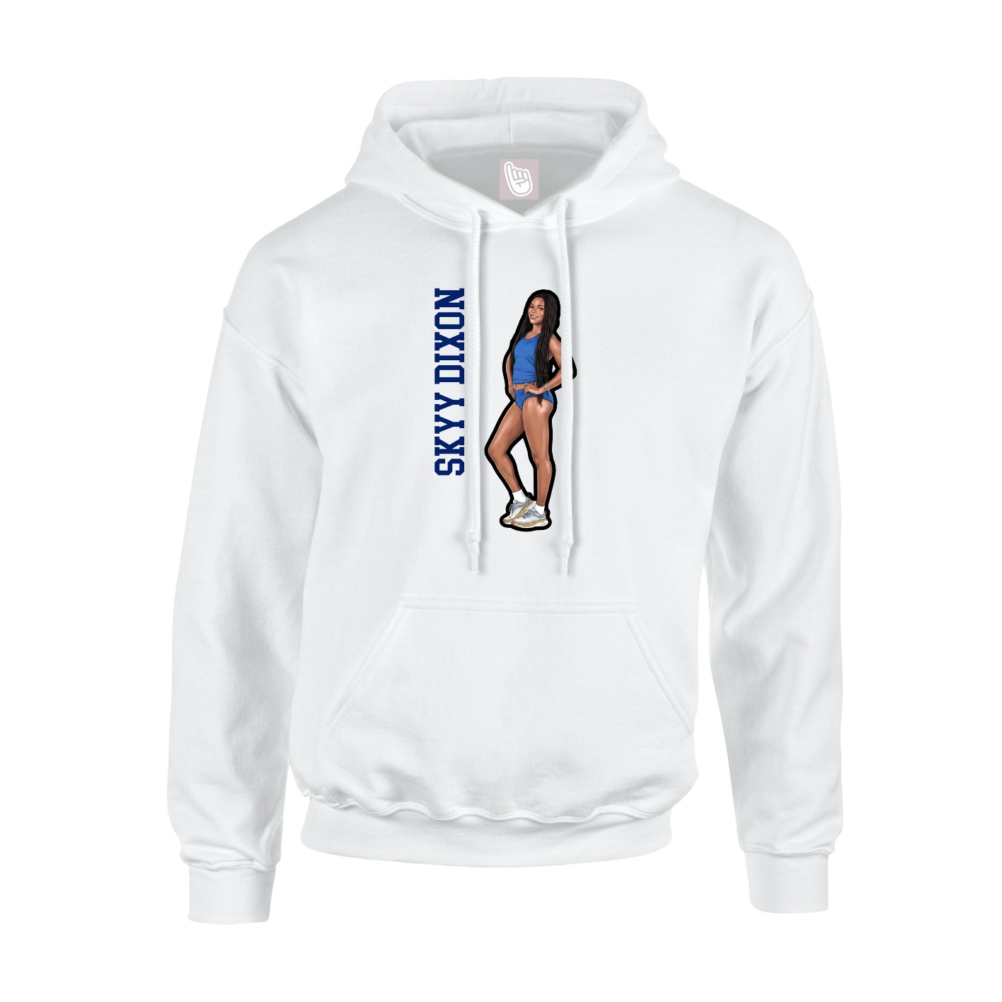 Youth Hoodie — Name Vertical in White
