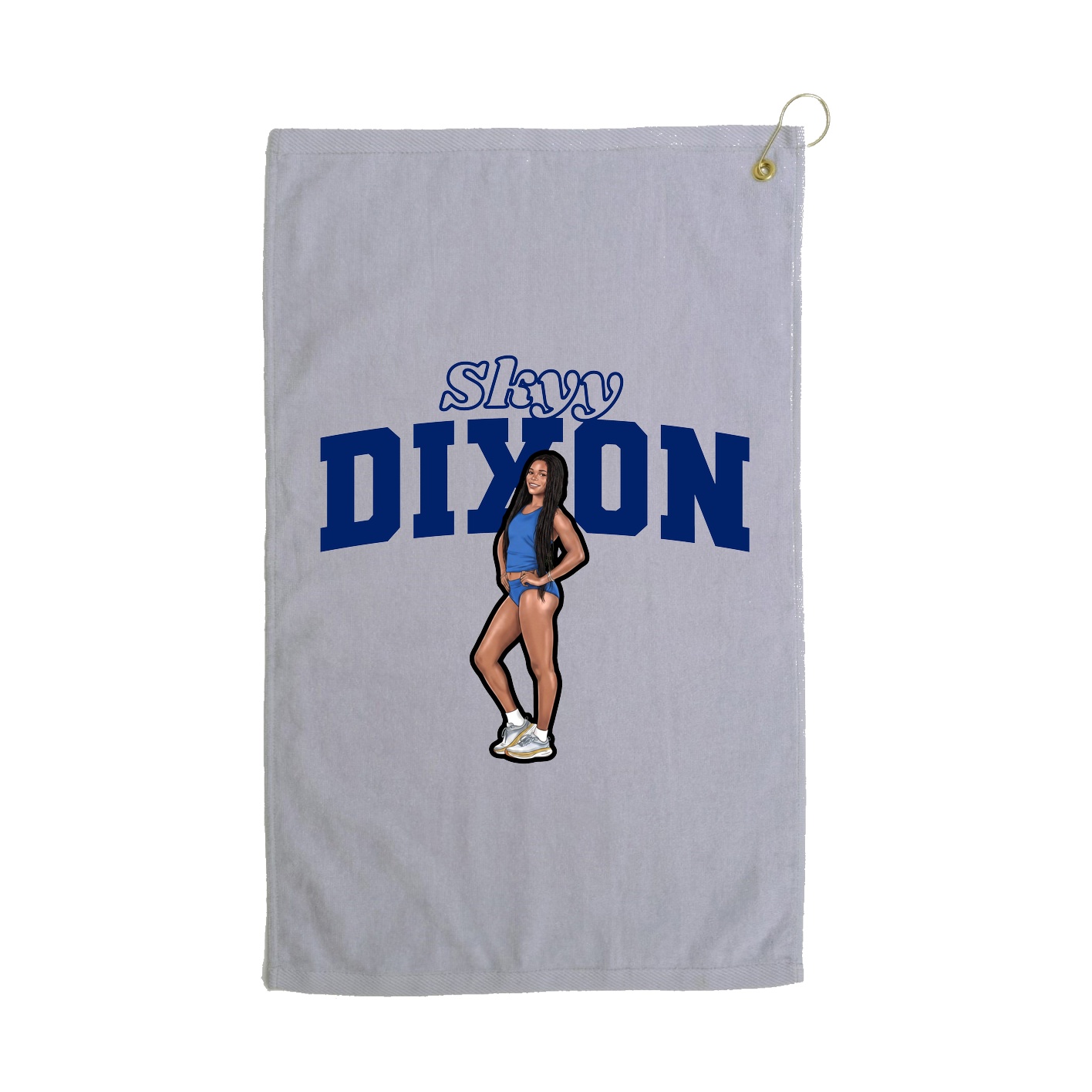Golf Towel — Name Arch in Grey
