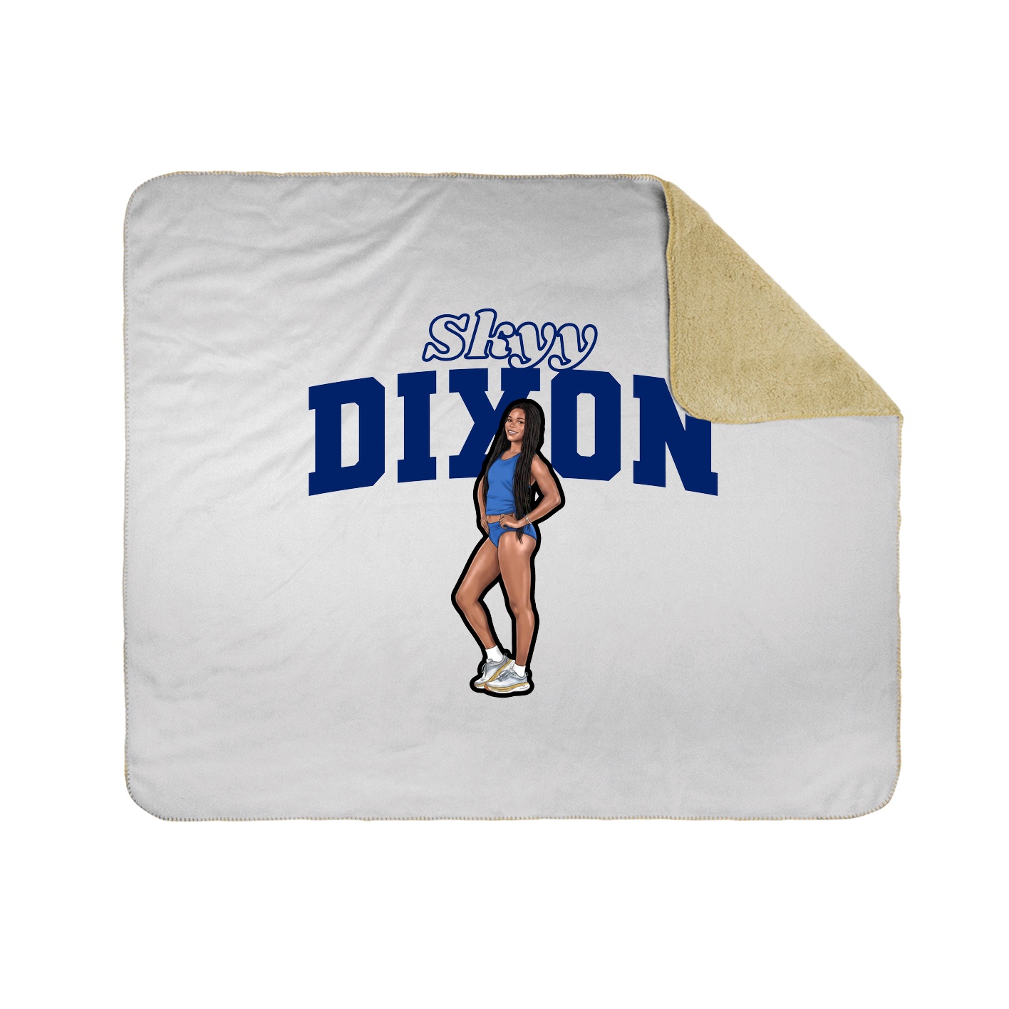 Throw Blanket — Name Arch in White