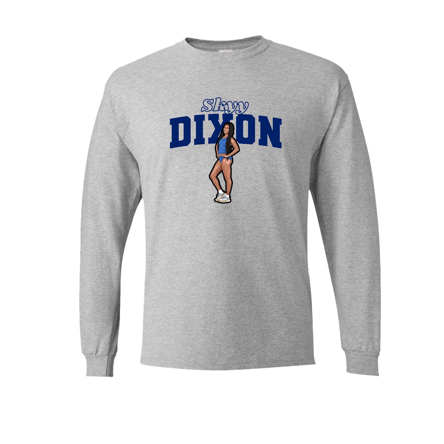Long Sleeve Tee — Name Arch in Grey