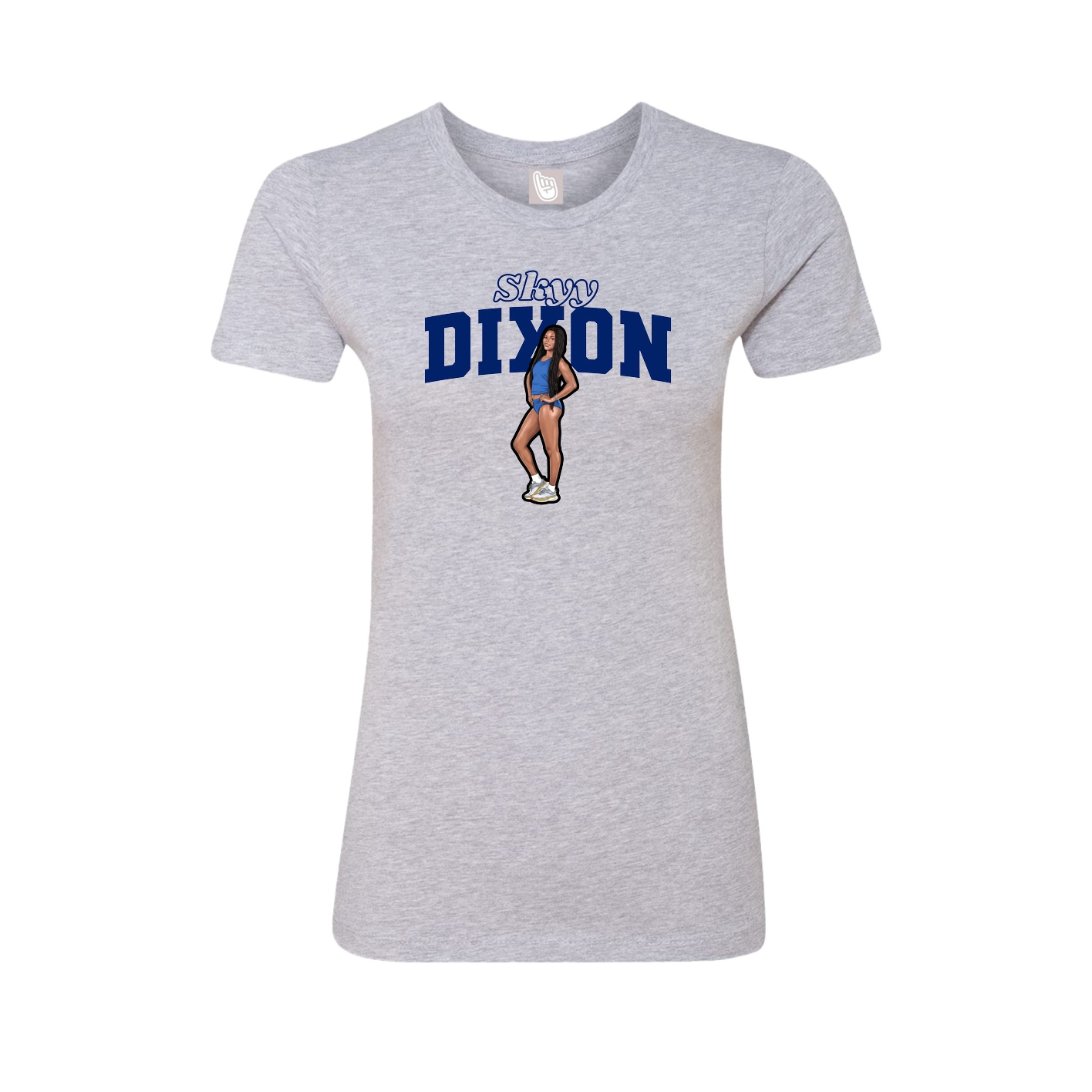 Fitted Women's Tee — Name Arch in Grey