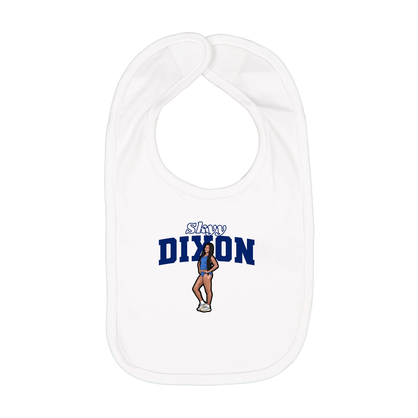 Infant Bib — Name Arch in White