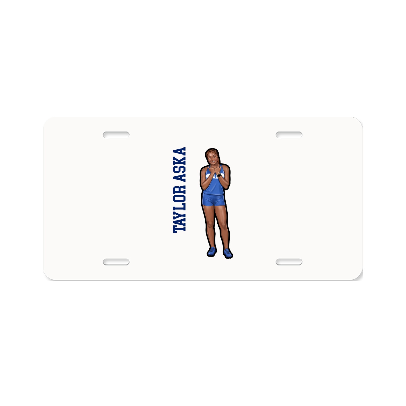 License Plate — Name Vertical in Classic