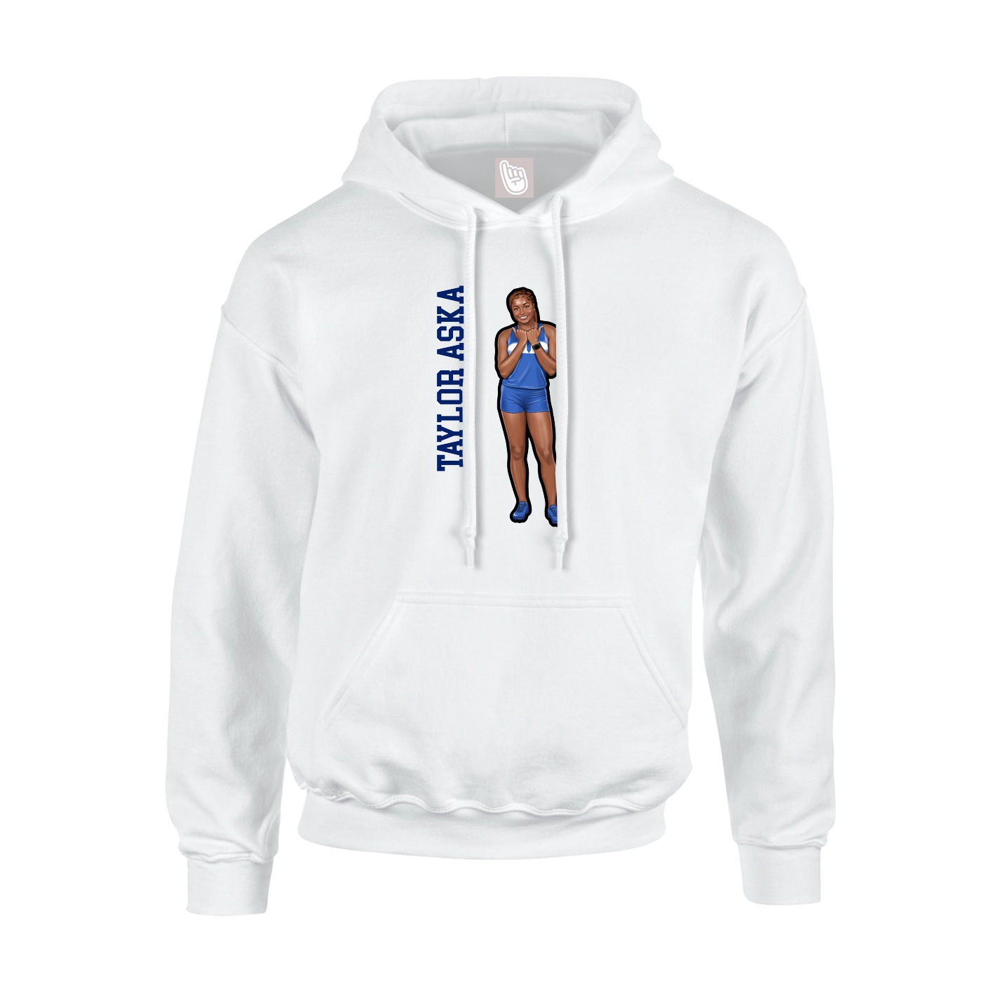Youth Hoodie — Name Vertical in White