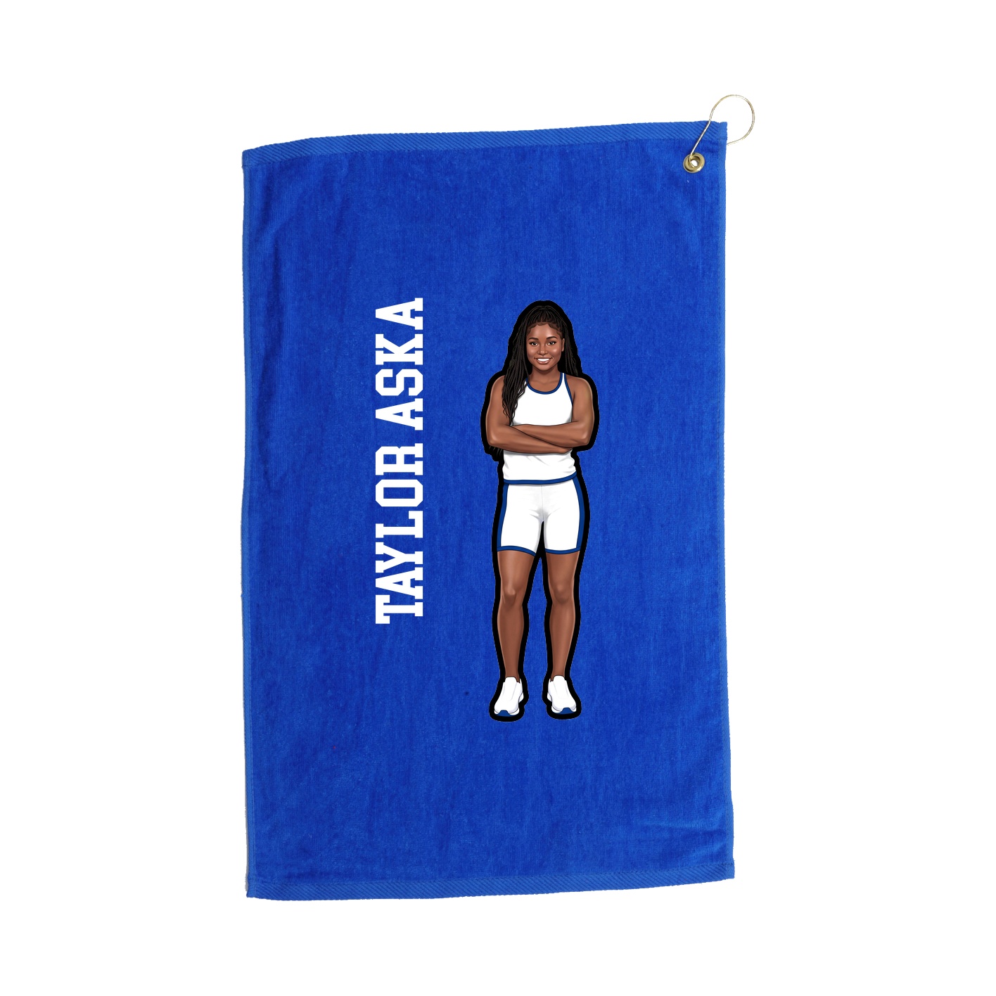 Golf Towel — Name Vertical in Royal