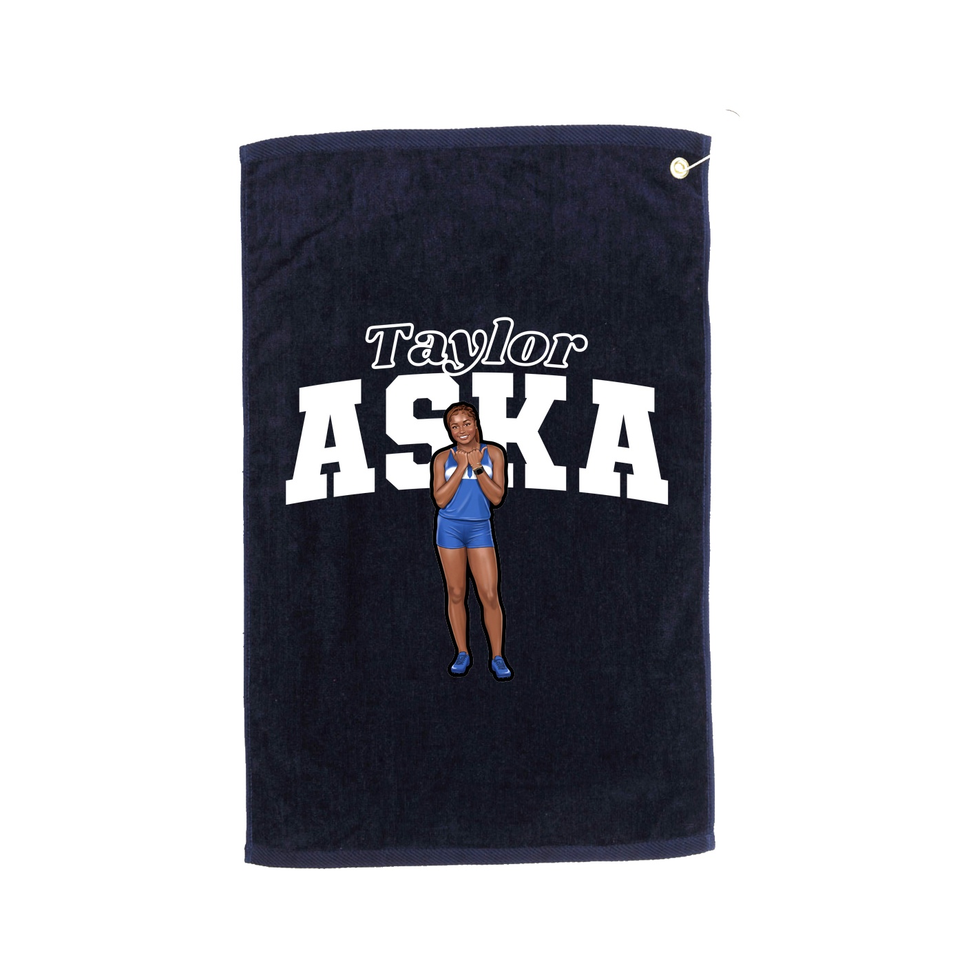 Golf Towel — Name Arch in Navy
