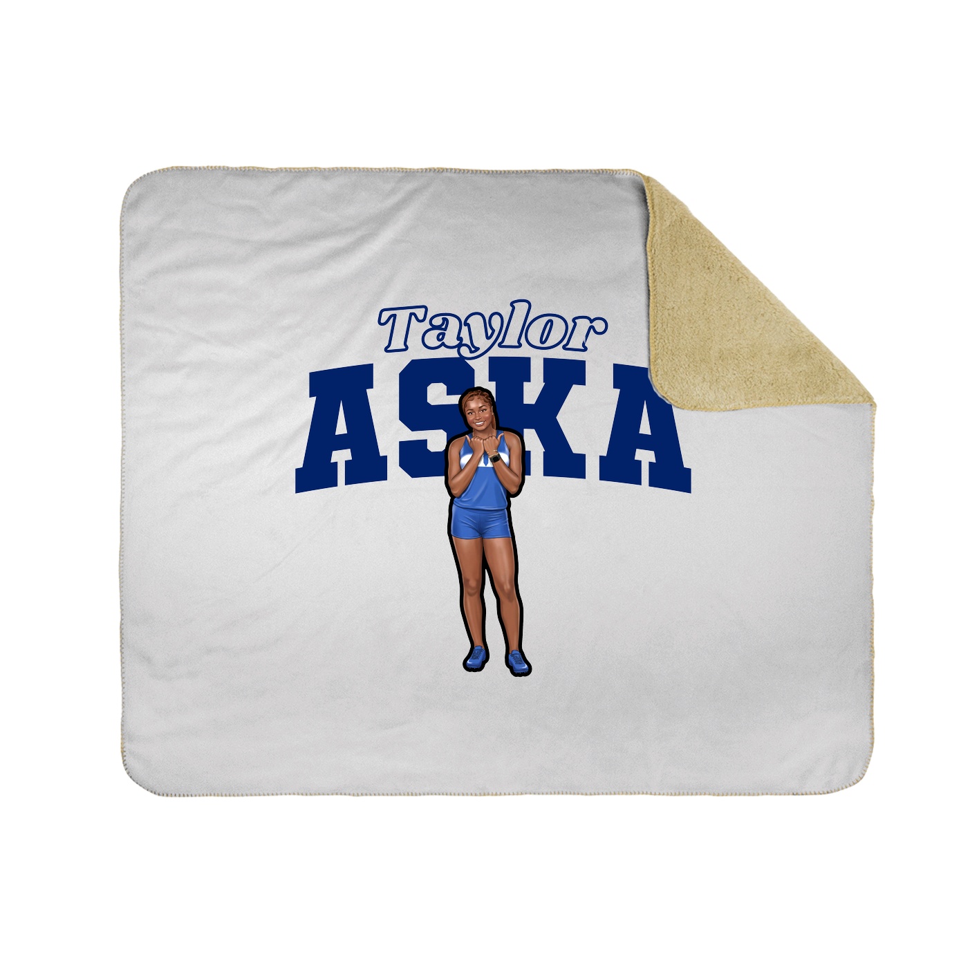 Throw Blanket — Name Arch in White