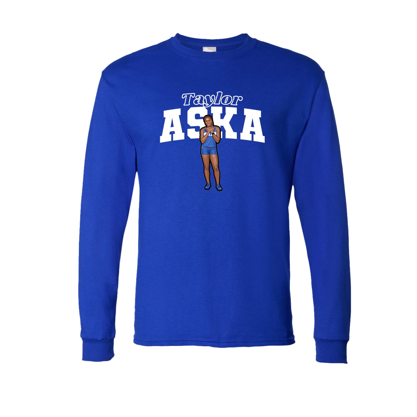 Long Sleeve Tee — Name Arch in Royal