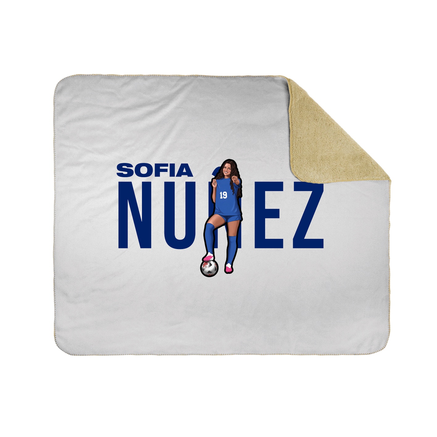 Throw Blanket — Player Name in White