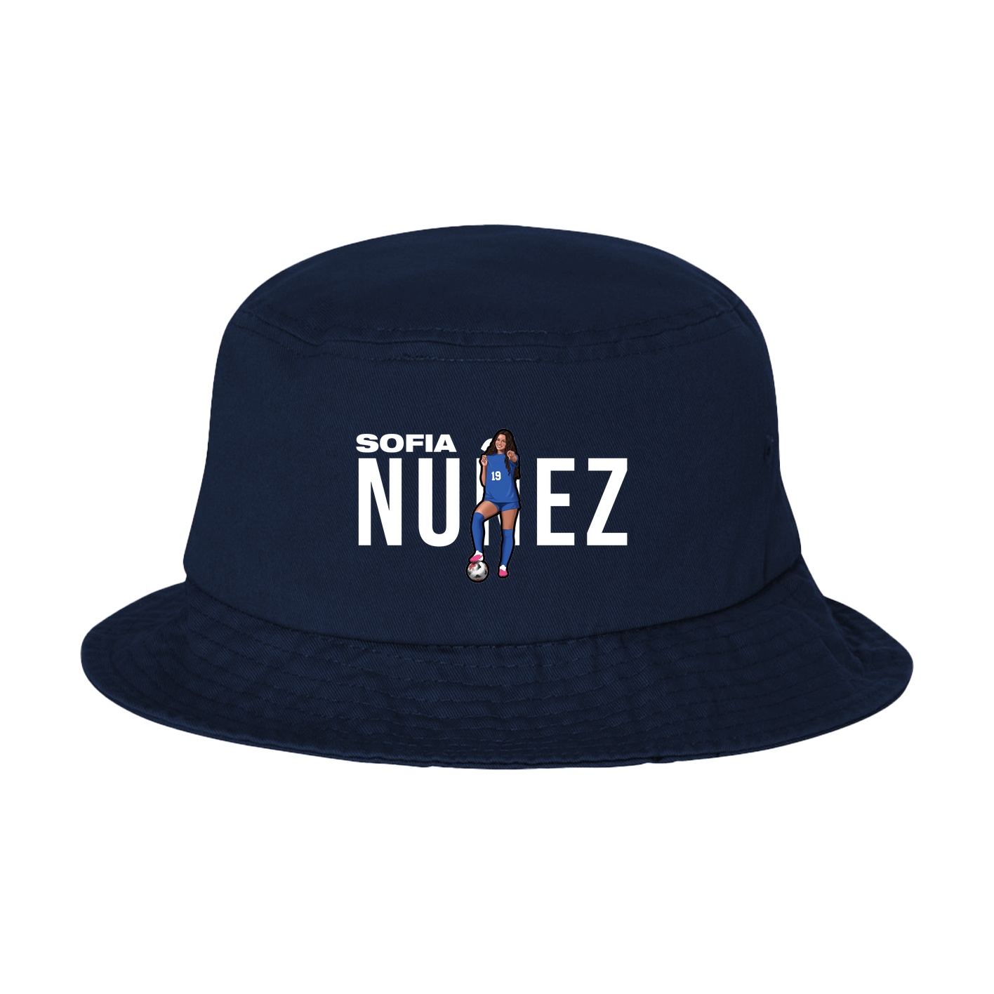 Bucket Cap — Player Name in Navy
