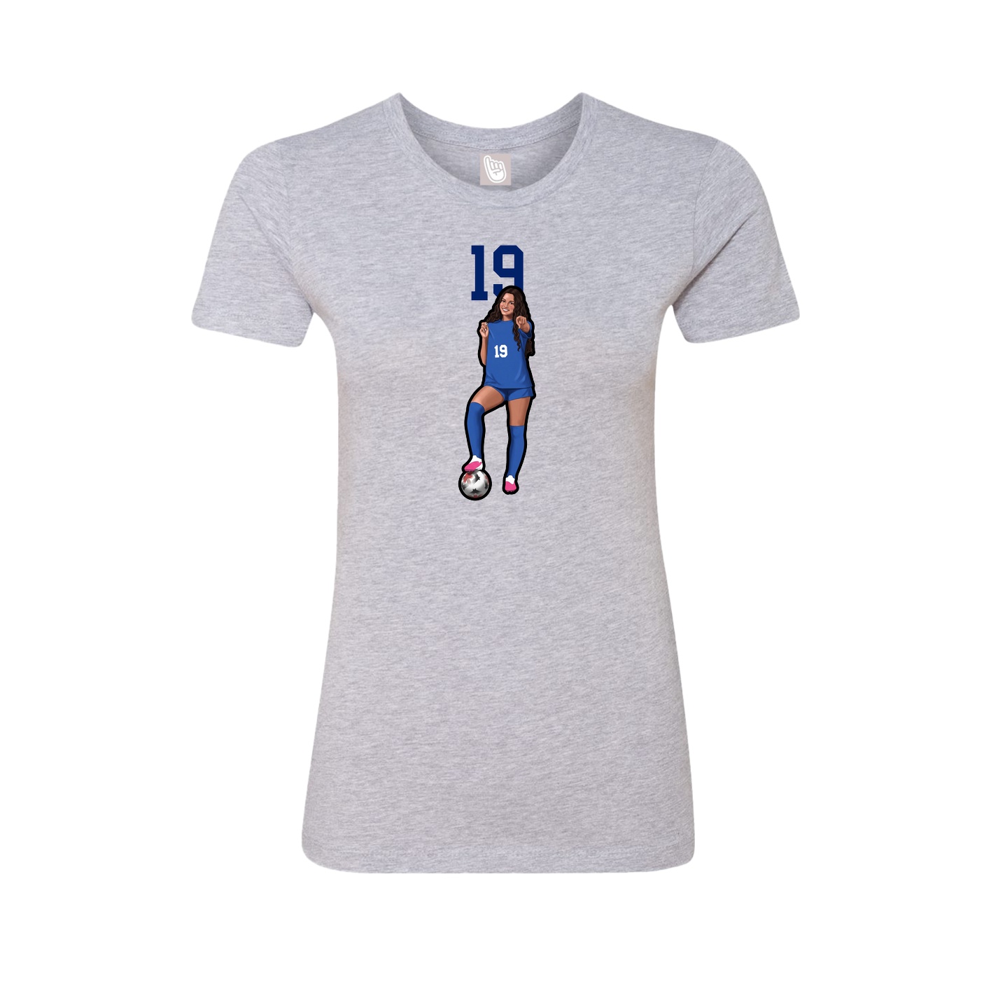 Fitted Women's Tee — Number Top in Grey
