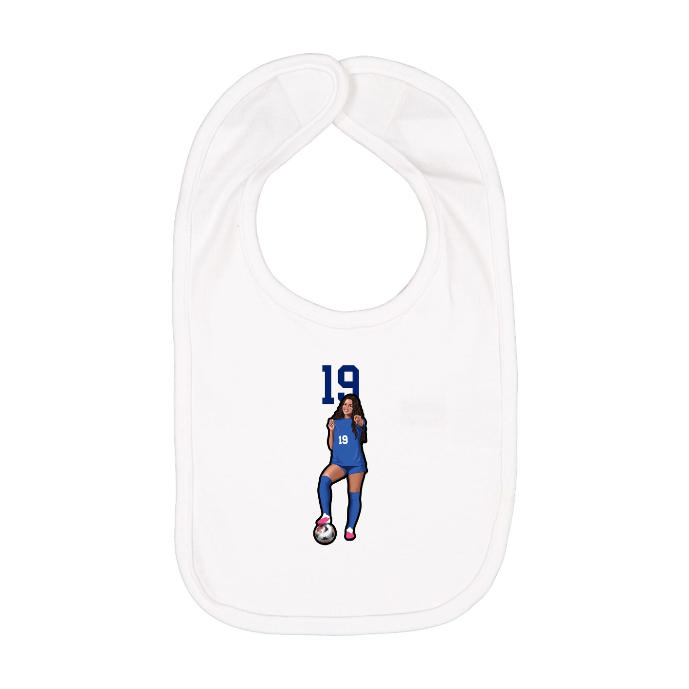 Infant Bib — Number Top in White