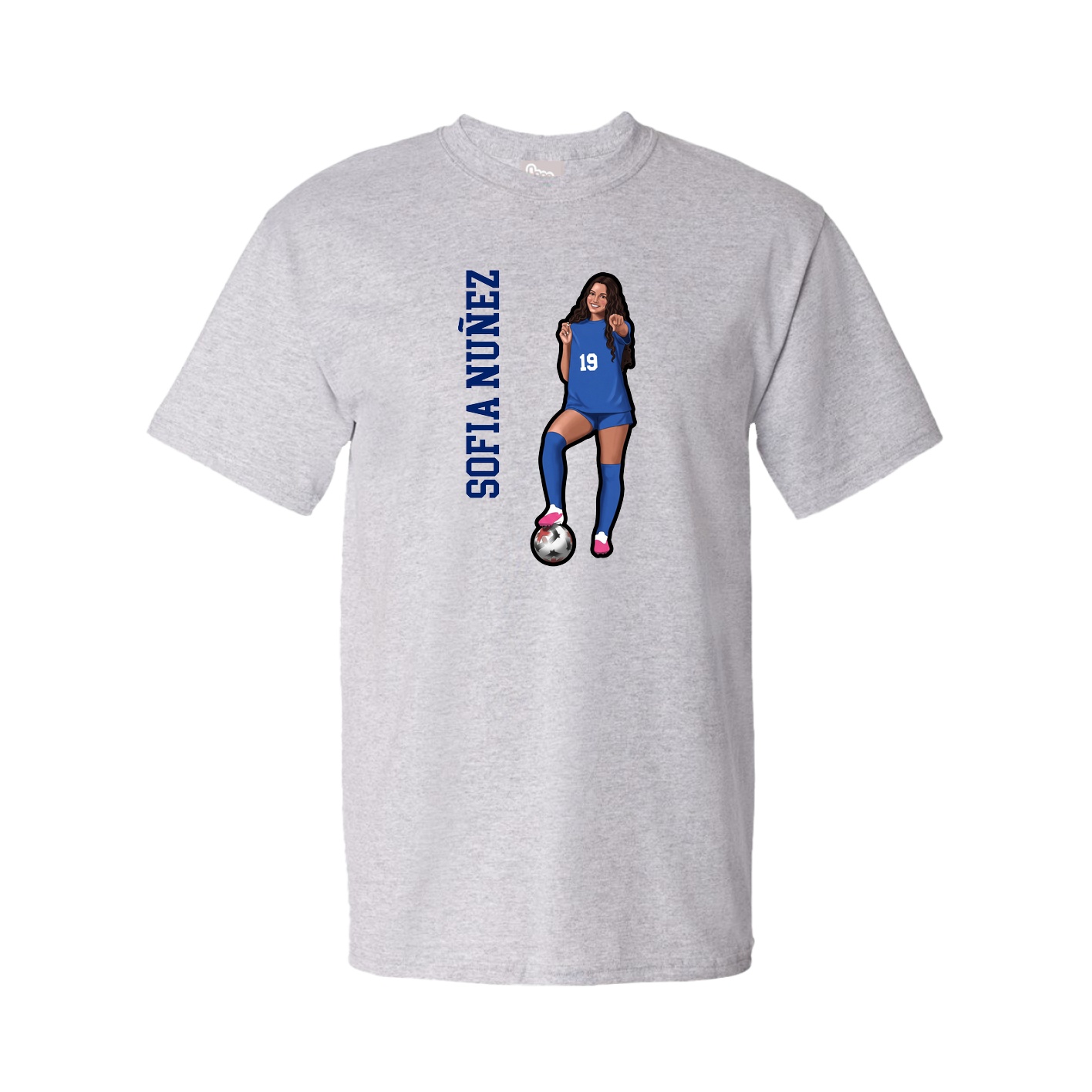 Tee — Name Vertical in Grey