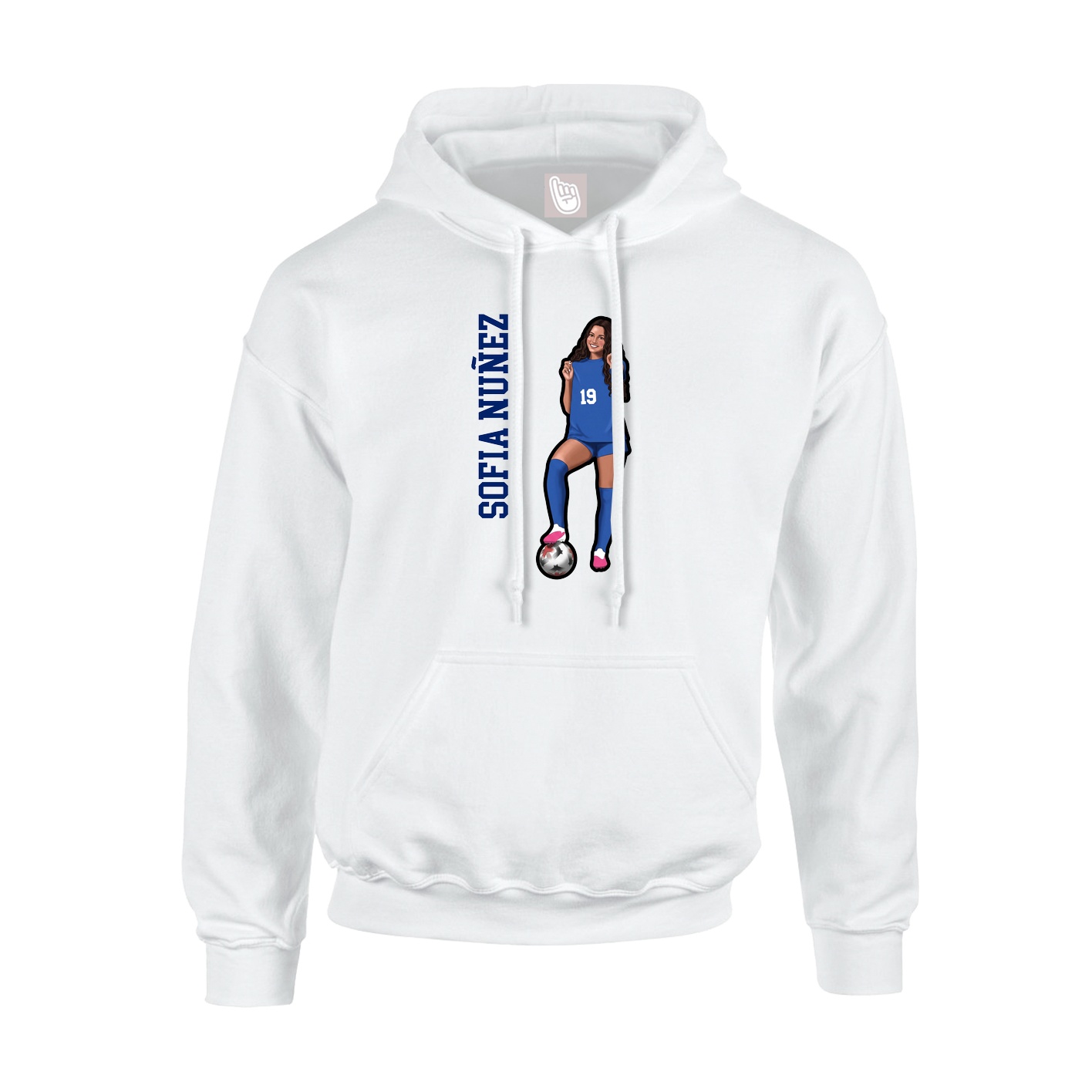 Youth Hoodie — Name Vertical in White