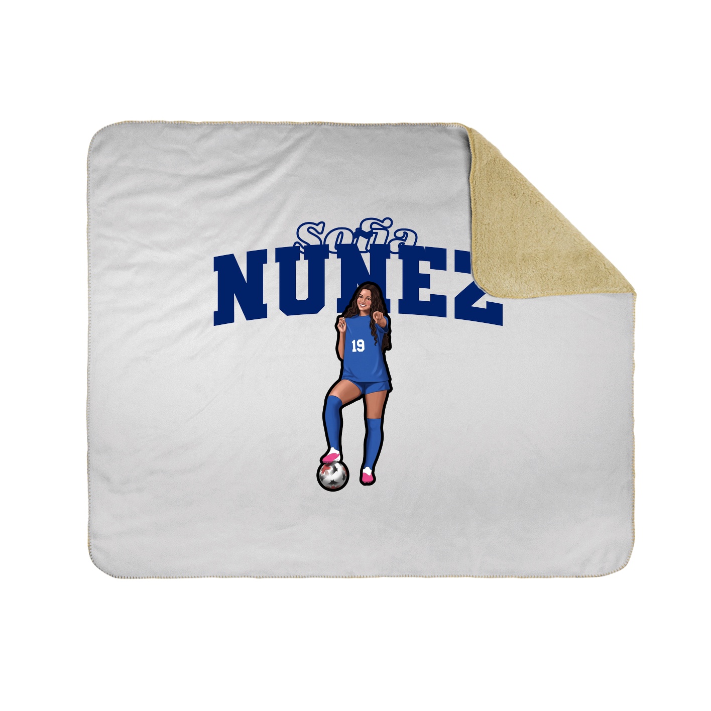 Throw Blanket — Name Arch in White