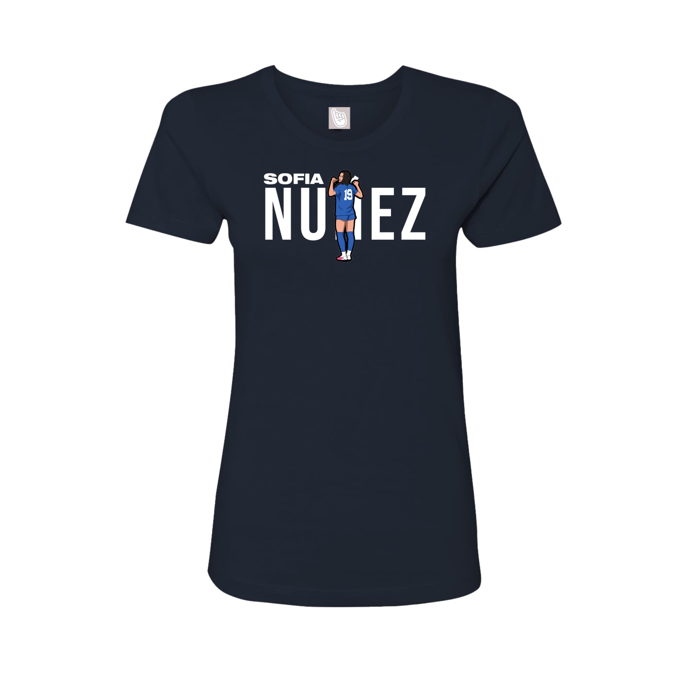 Fitted Women's Tee — Player Name in Navy