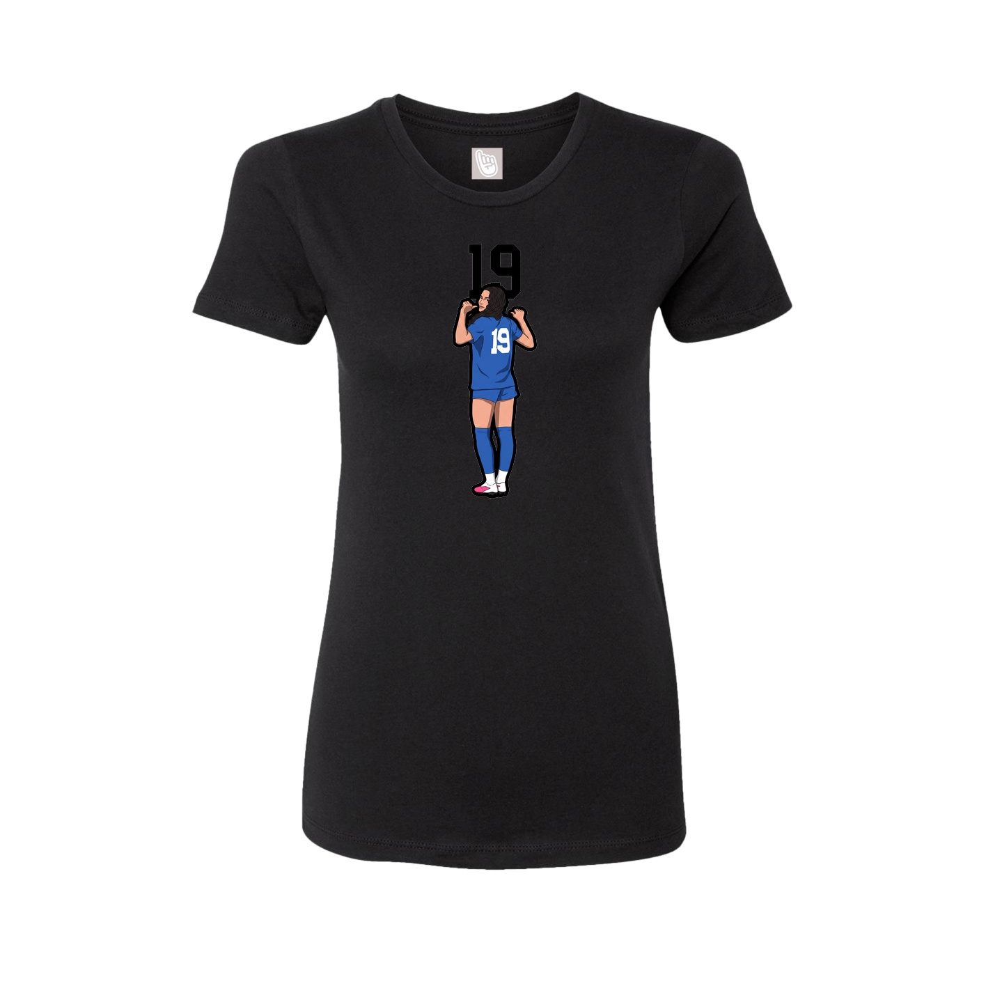 Fitted Women's Tee — Number Top in Black