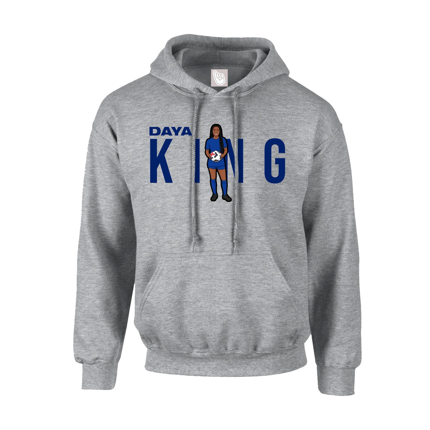 Hoodie — Player Name in Grey