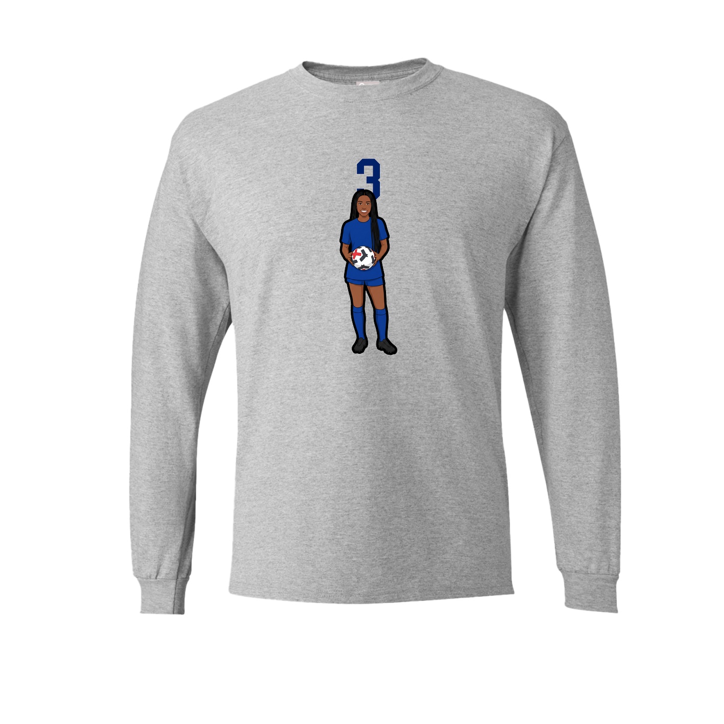 Long Sleeve Tee — Number Top in Grey