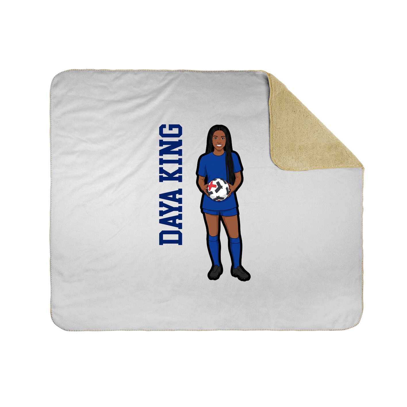 Throw Blanket — Name Vertical in White