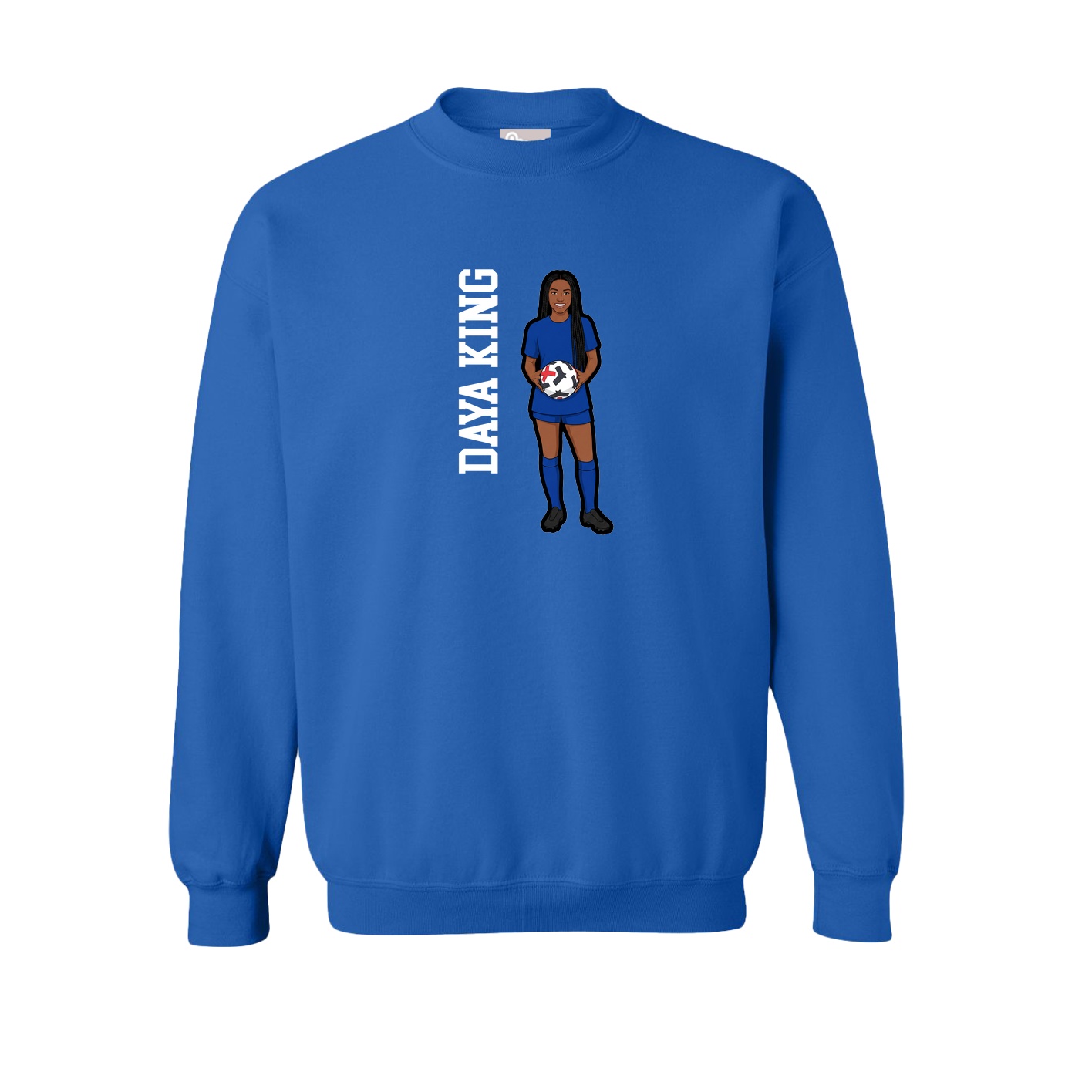 Fleece Crew — Name Vertical in Royal