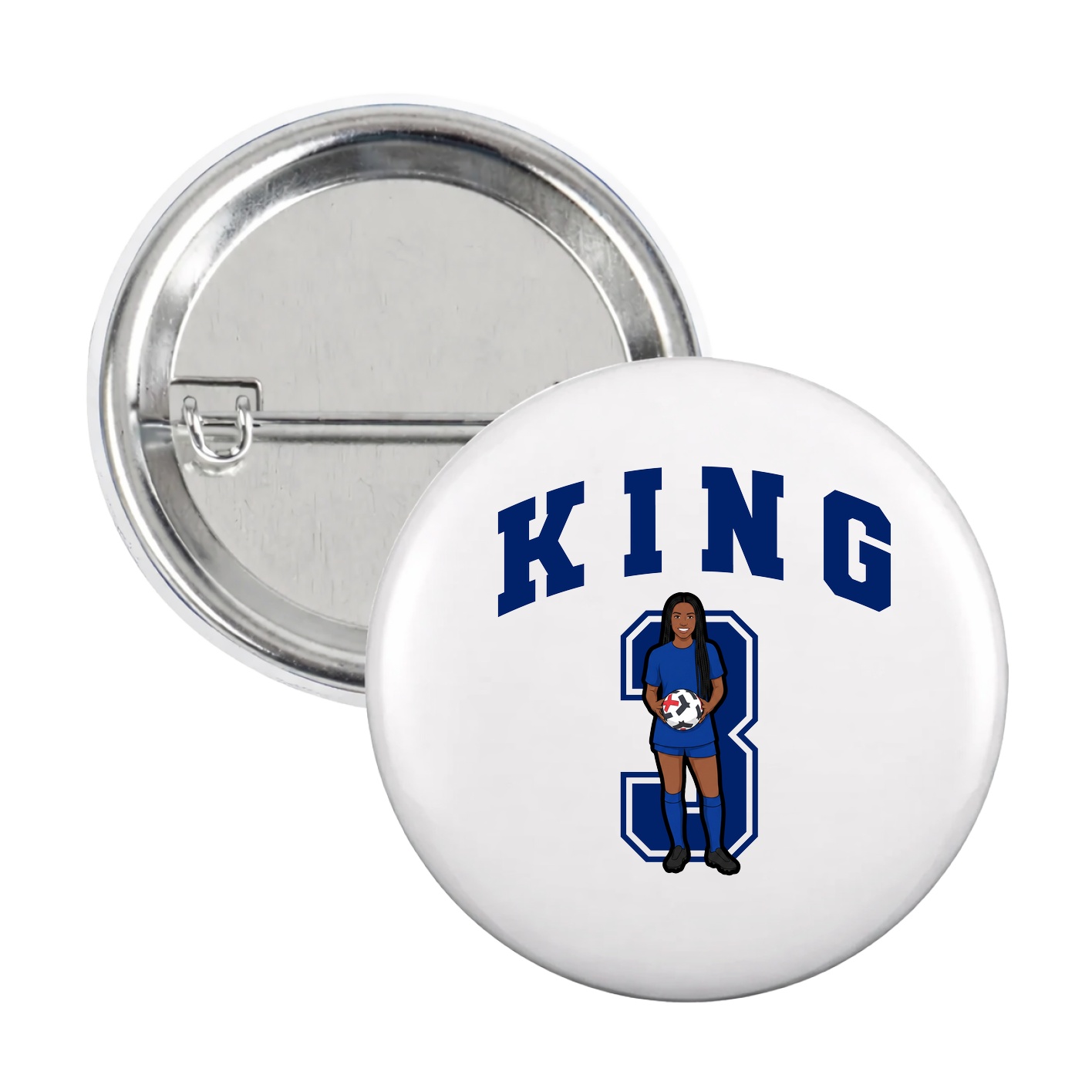 Game Day Button — Number in White