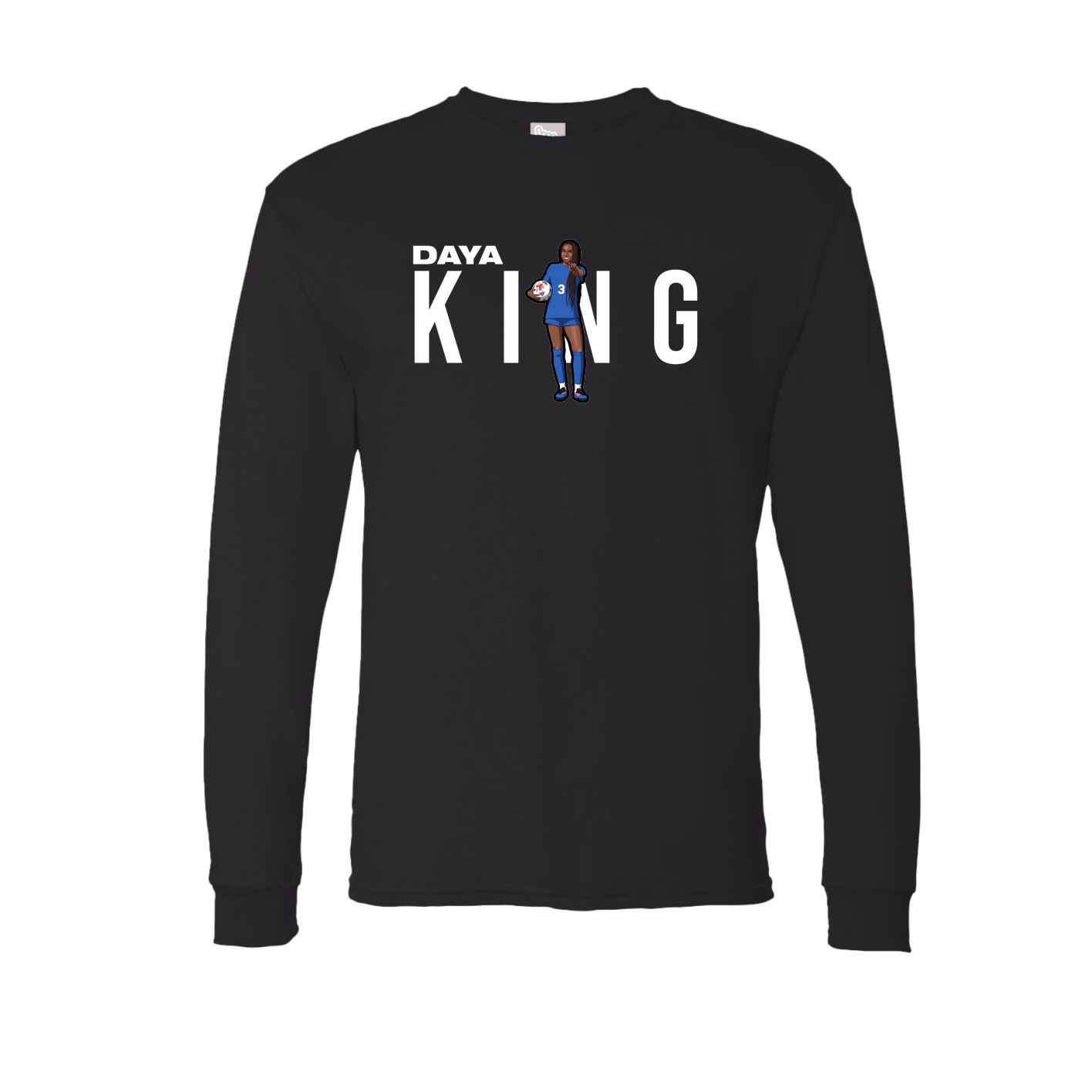 Long Sleeve Tee — Player Name in Black