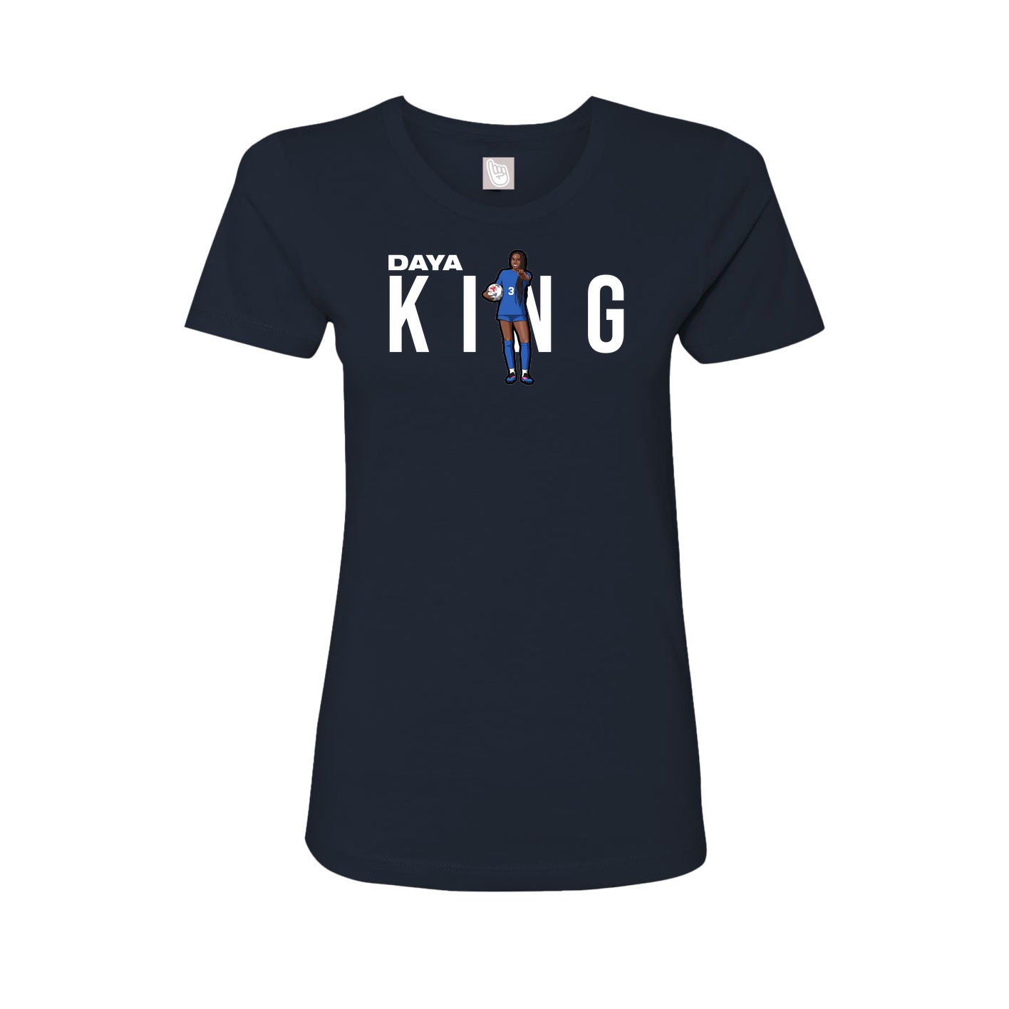 Fitted Women's Tee — Player Name in Navy