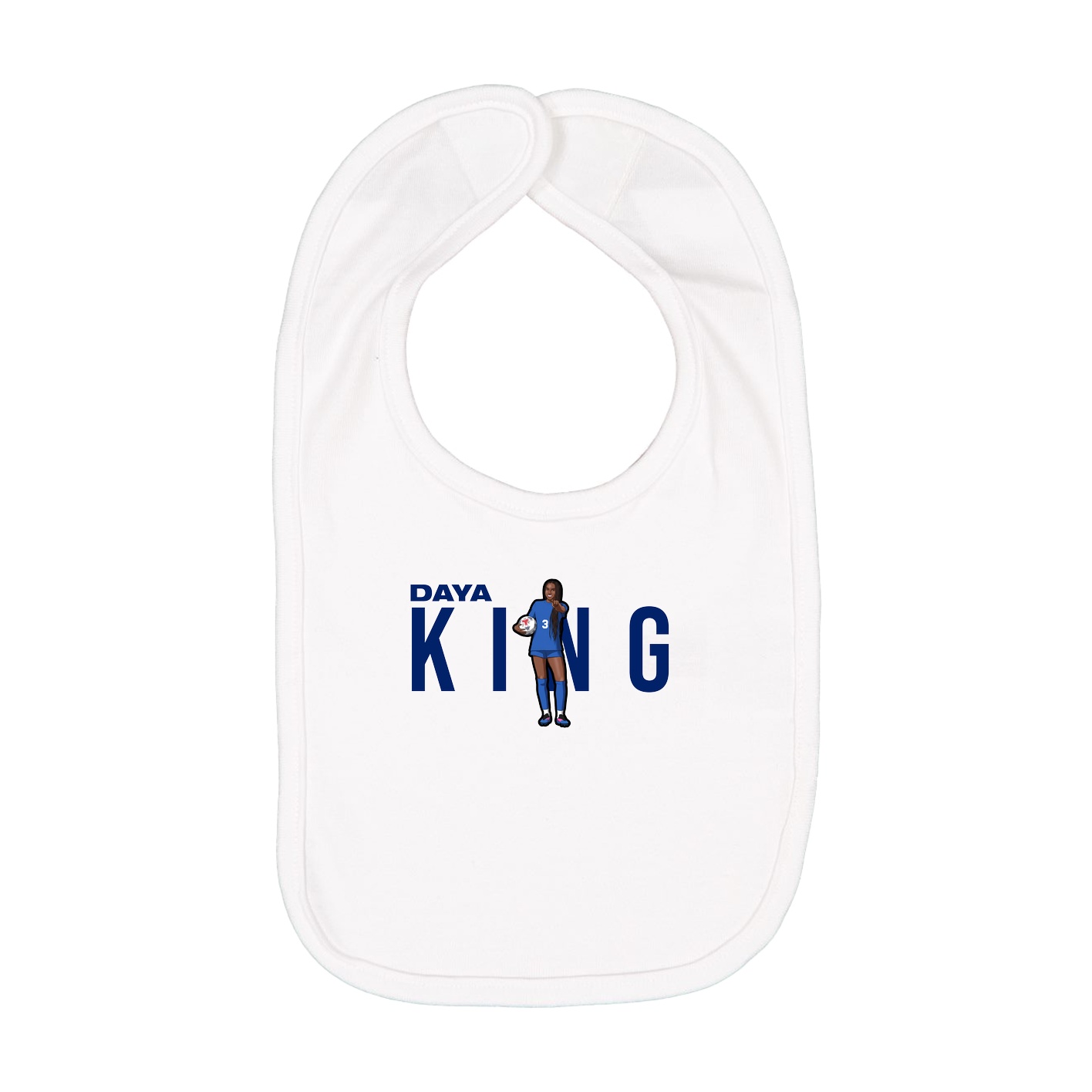 Infant Bib — Player Name in White