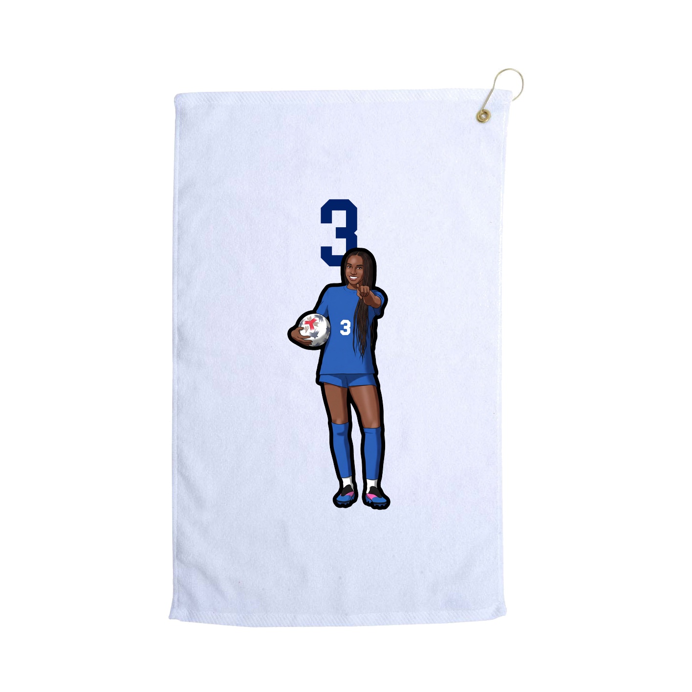 Golf Towel — Number Top in White
